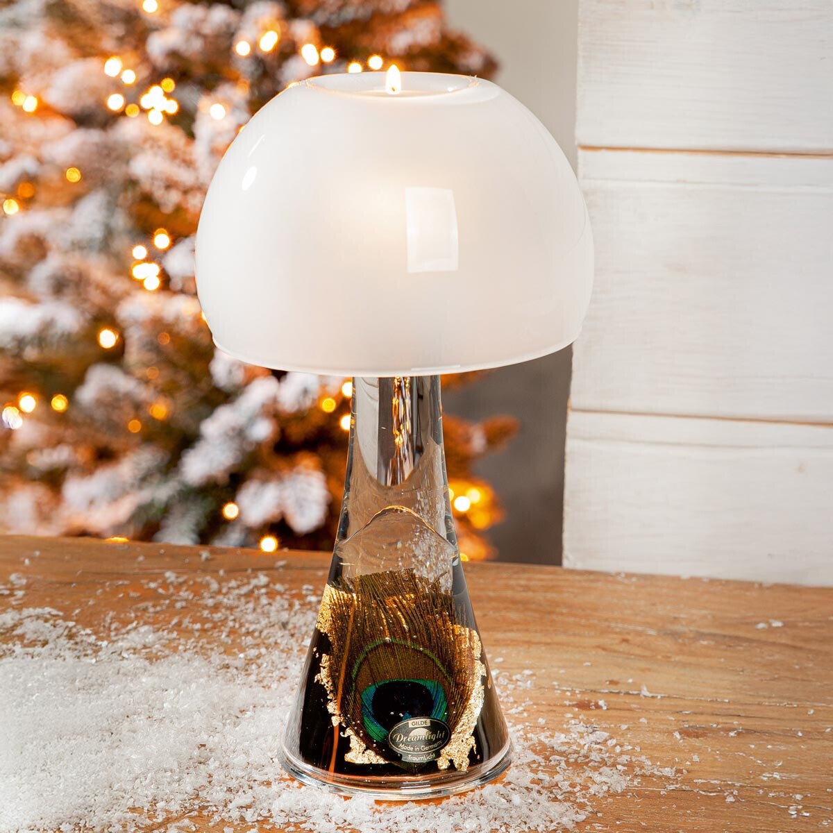 Gilde Skleněný svícen Dream - paví oko