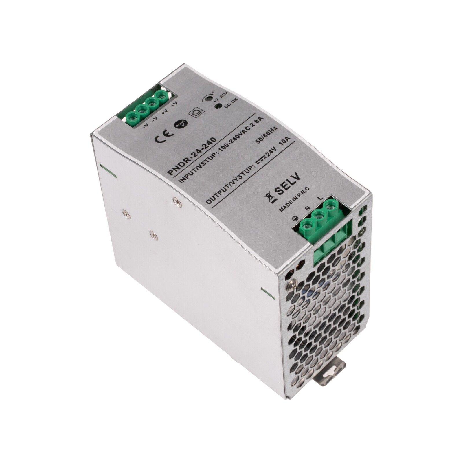 LED zdroj PNDR-24-240 24V, 240W na DIN lištu