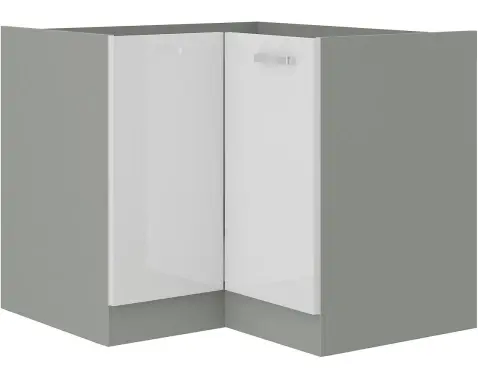 Dolní rohová kuchyňská skříňka Bianka 90ND, bílý lesk