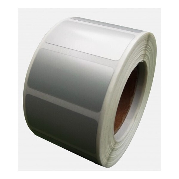 Samolepicí fólie 36x18 mm, 2000ks, stříbrné, termo, role