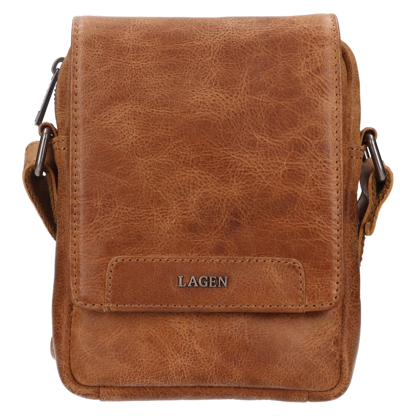 Pánská kožená taška přes rameno Lagen Unne - koňak