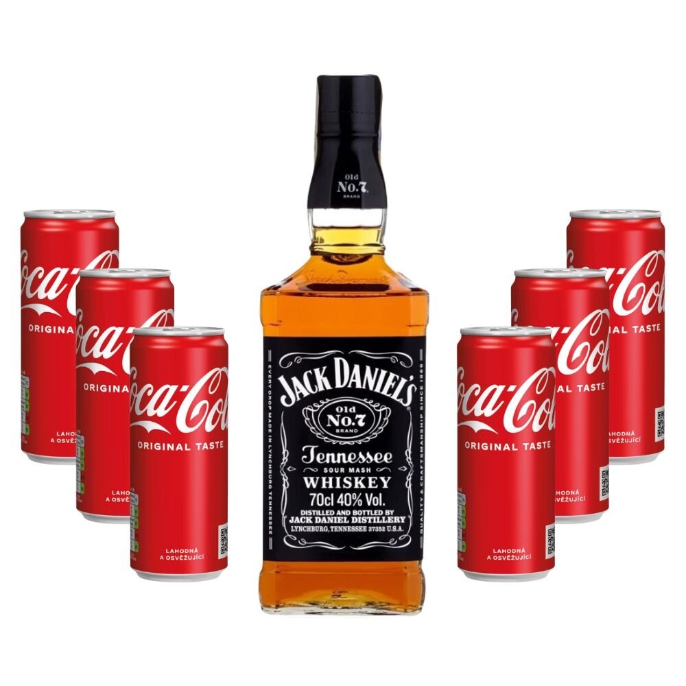 Párty Set Jack Daniel's 0,7l 40% + 6× Coca Cola 0,33l