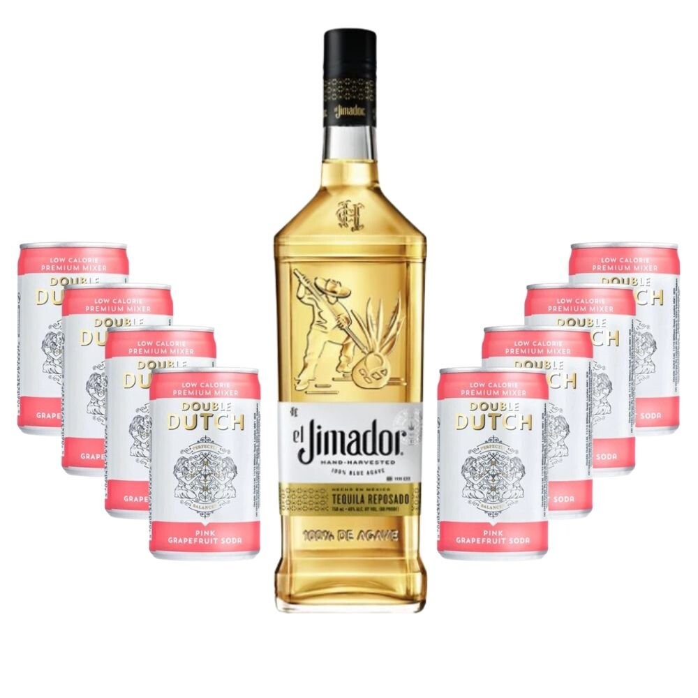 Párty Set El Jimador Reposado 0,7l 38% + 8× Double Dutch Pink grapefruit soda 0,15l