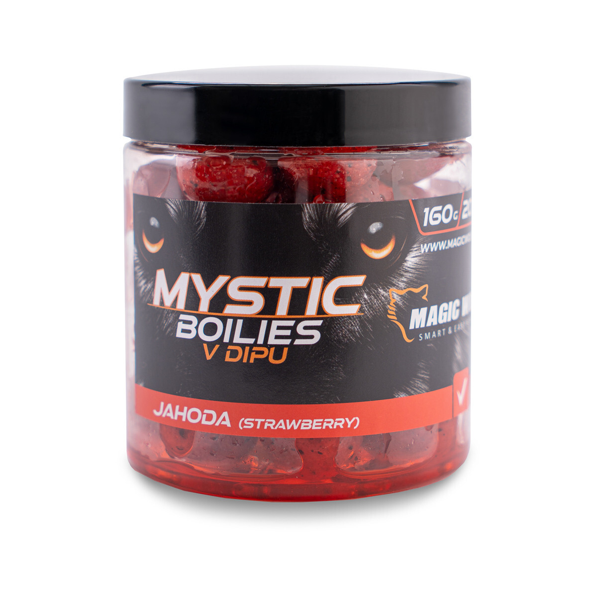 MAGIC WOLF MYSTIC Boilies v dipu 20mm/160g JAHODA