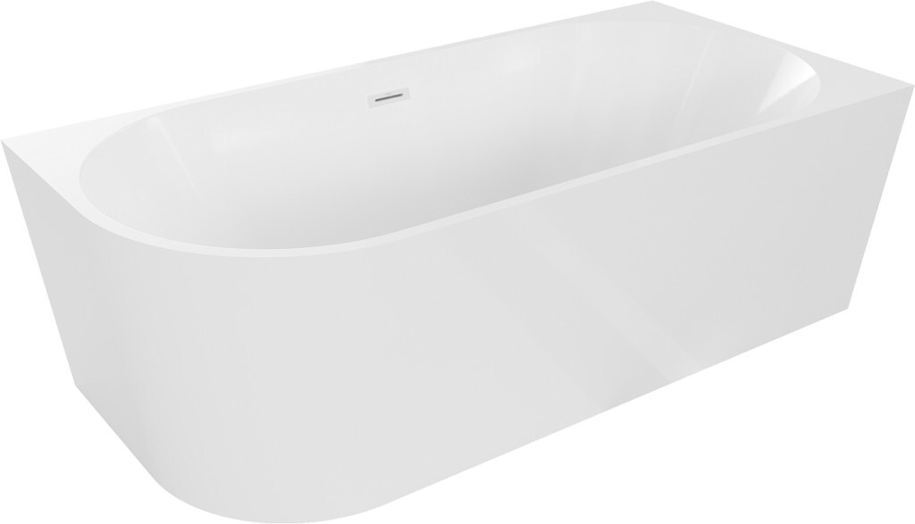 MEXEN/S Mia volně stojící rohová vana pravá 160 x 75 cm, bílá, sifon a přepad bílá 52691607500P-20