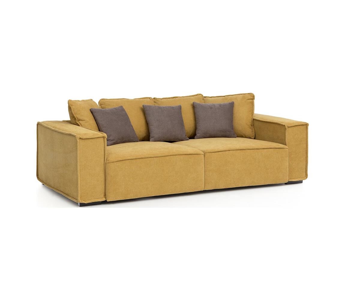 Minimaxx Sedačka BOLZANO žlutá/hnědá