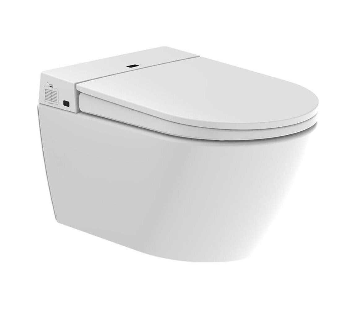 BATH DELUXE BATH DELUXE 21-040-02-11-00 - Závěsné WC s bidetem TISVILDELEJE 42,4 cm bílá +DO