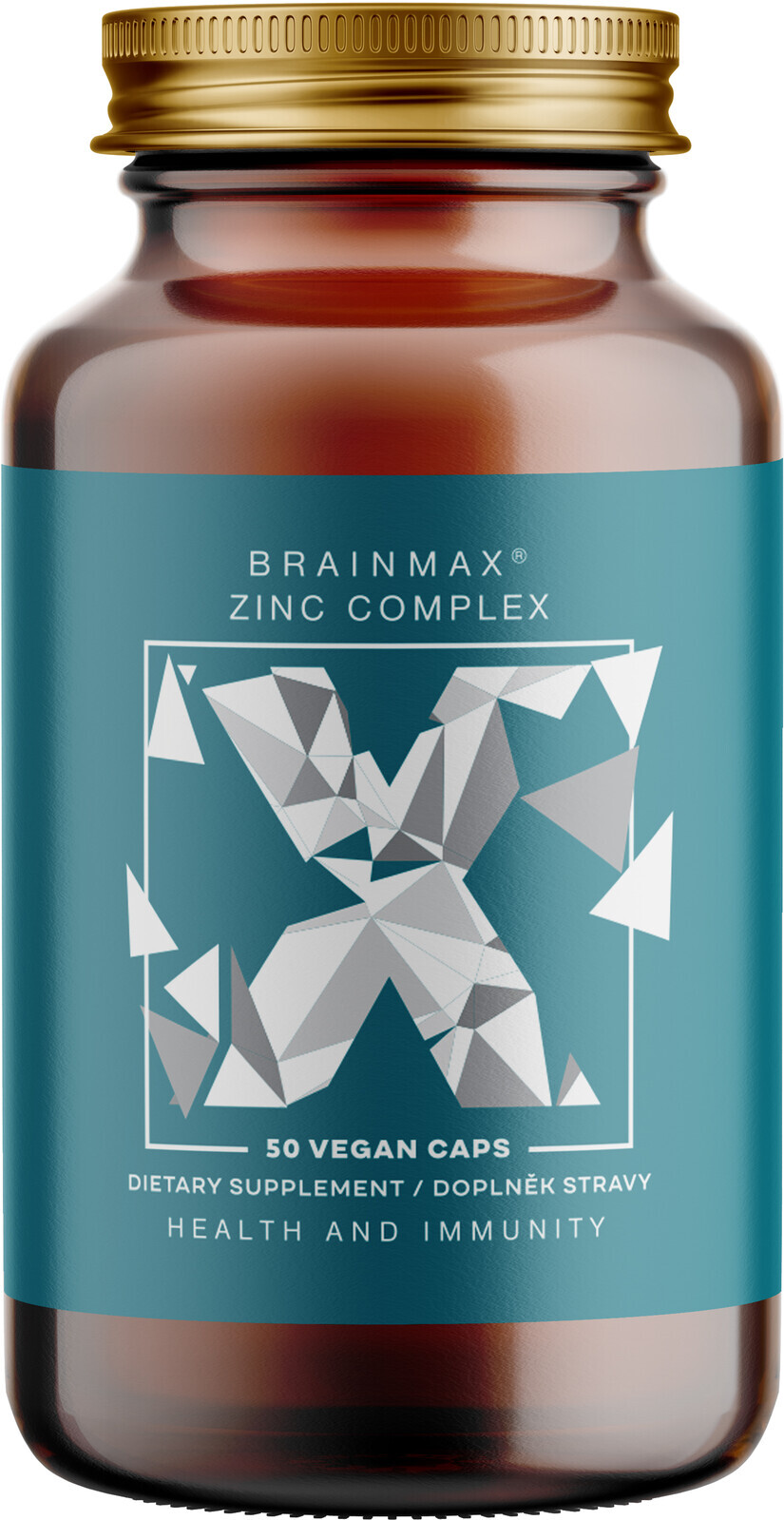 BrainMax Zinc Complex, Zinek, Selen, Měď a Kurkuma, 50 rostlinných kapslí