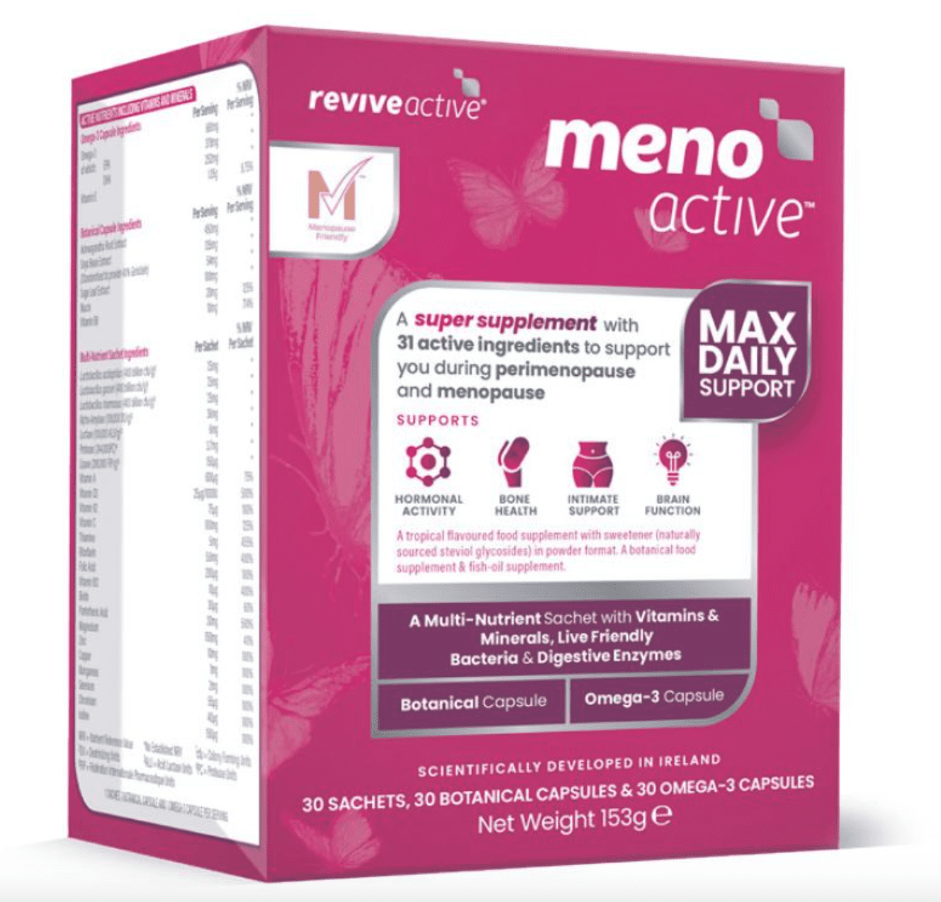 Revive Active Meno Active, podpora při menopauze, tropické ovoce, 30 sáčků