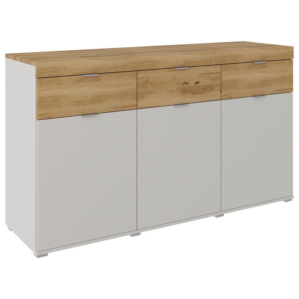 Dieter Knoll KOMODA, dub, barvy dubu, světle šedá, 151,1/88/46,3 cm