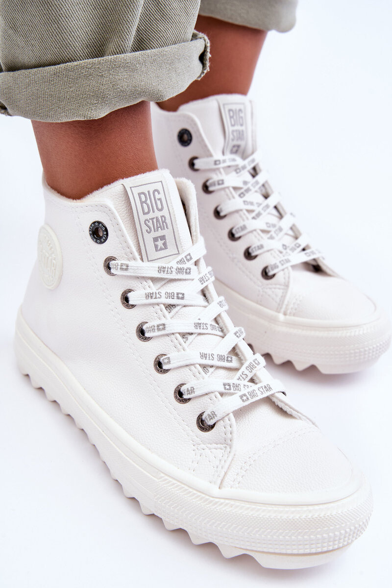 BIG STAR SHOES Dámské Tenisky Big Star Vysoké Zateplené Bílé