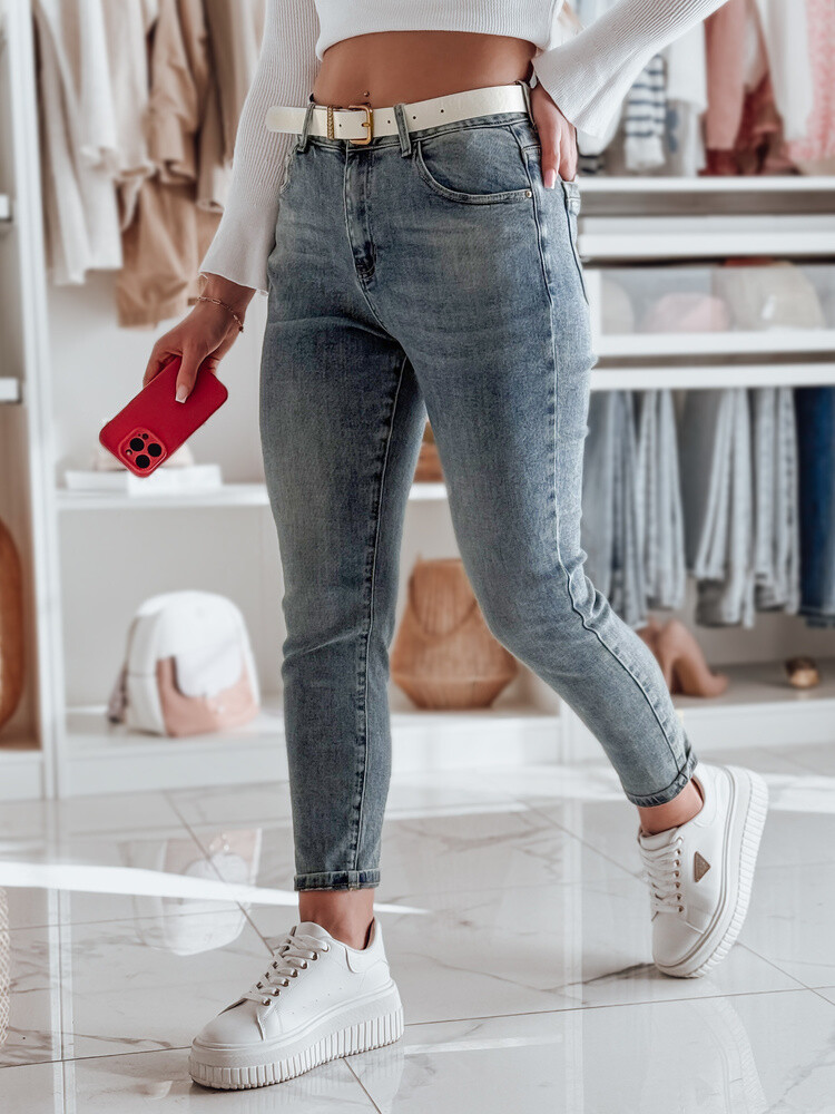 Spodnie damskie jeansowe regular fit LOVANCIO niebieskie Dstreet