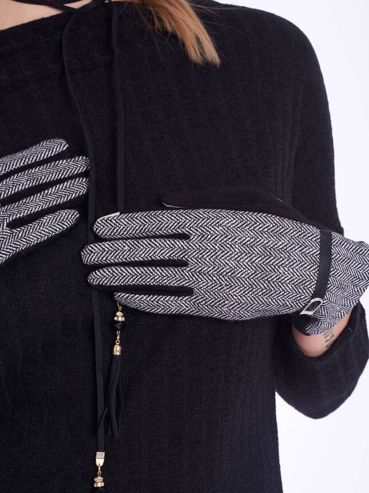 Houndstooth gloves Yups bx3892. R21