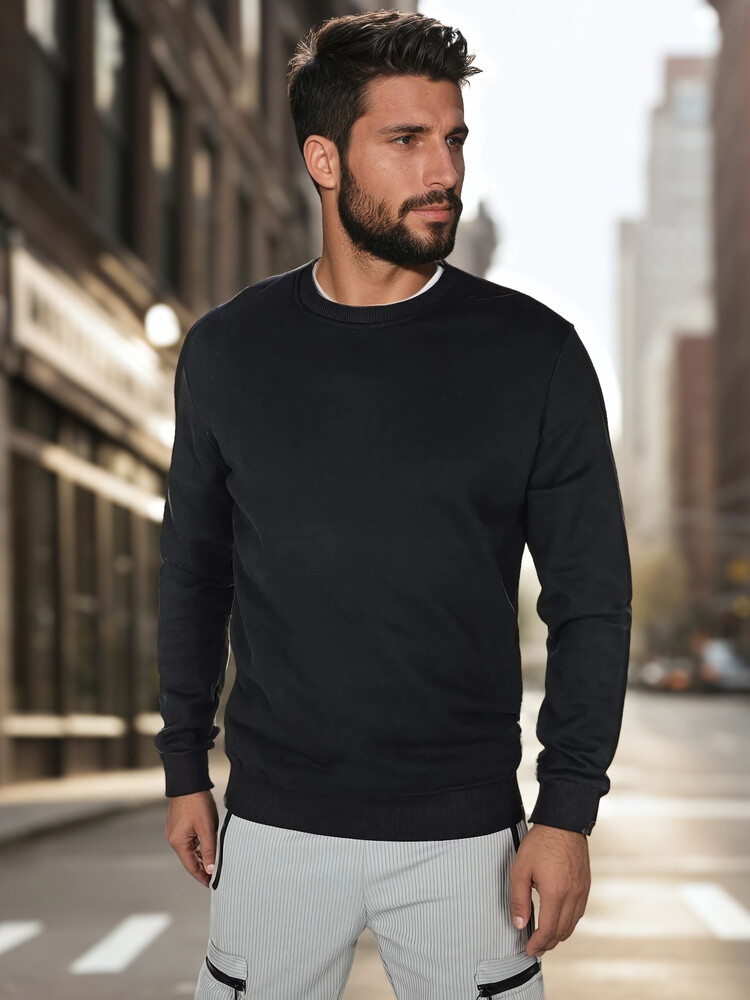 Bluza męska basic czarna Dstreet