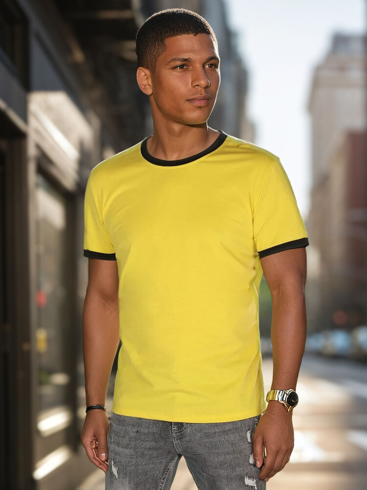 T-shirt męski basic żółty Dstreet