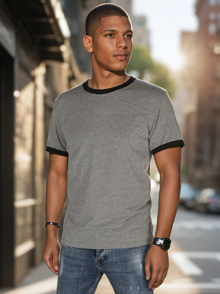 T-shirt męski basic szary Dstreet