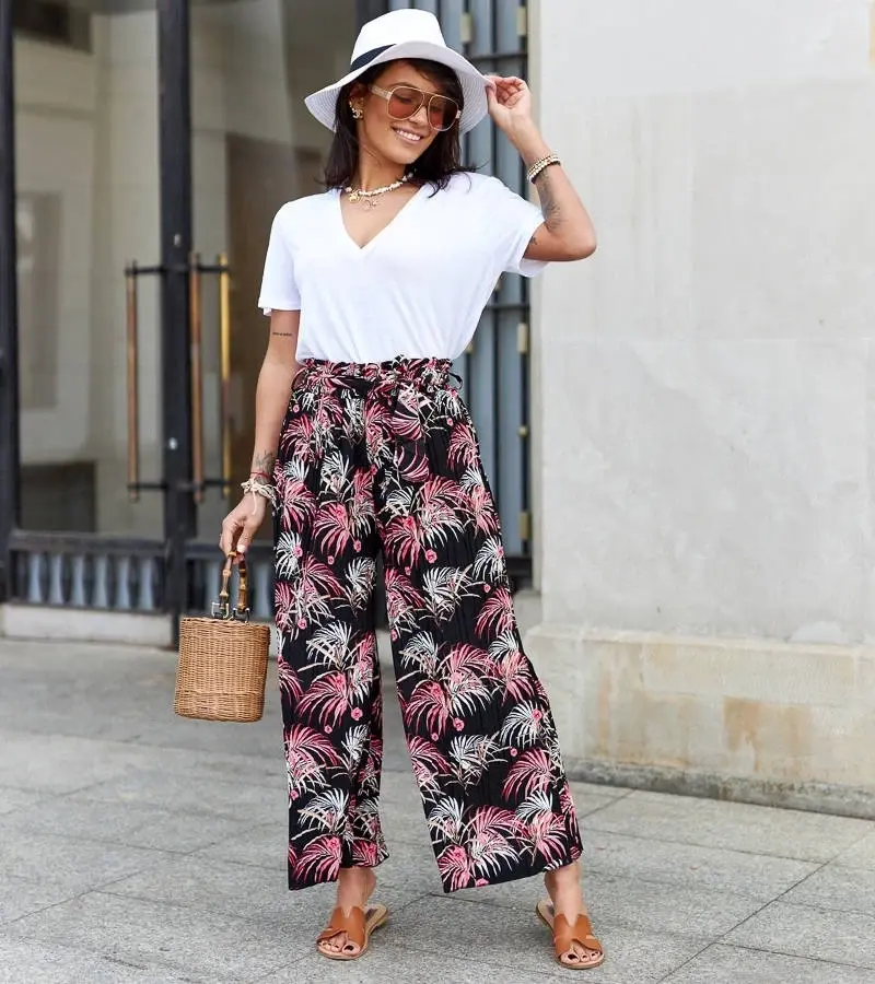 UR/CEO Black wide pleated women's pants Sijam