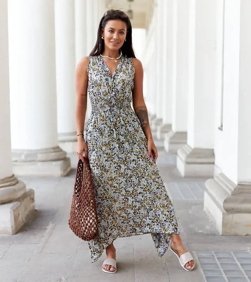 UR/CEO Navy floral dress Napolitano