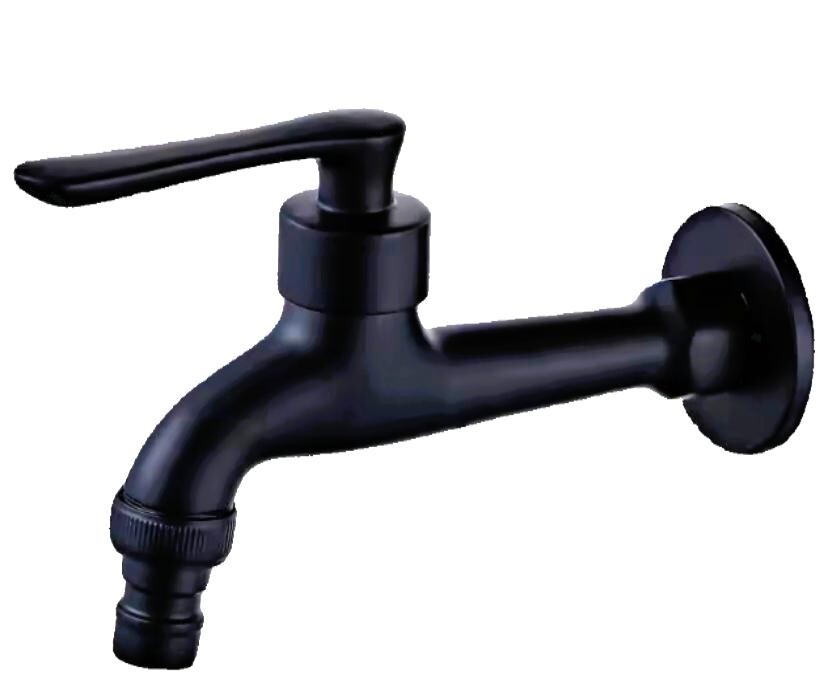 Eco produkty Černý nástěnný zahradní ventil 1/2