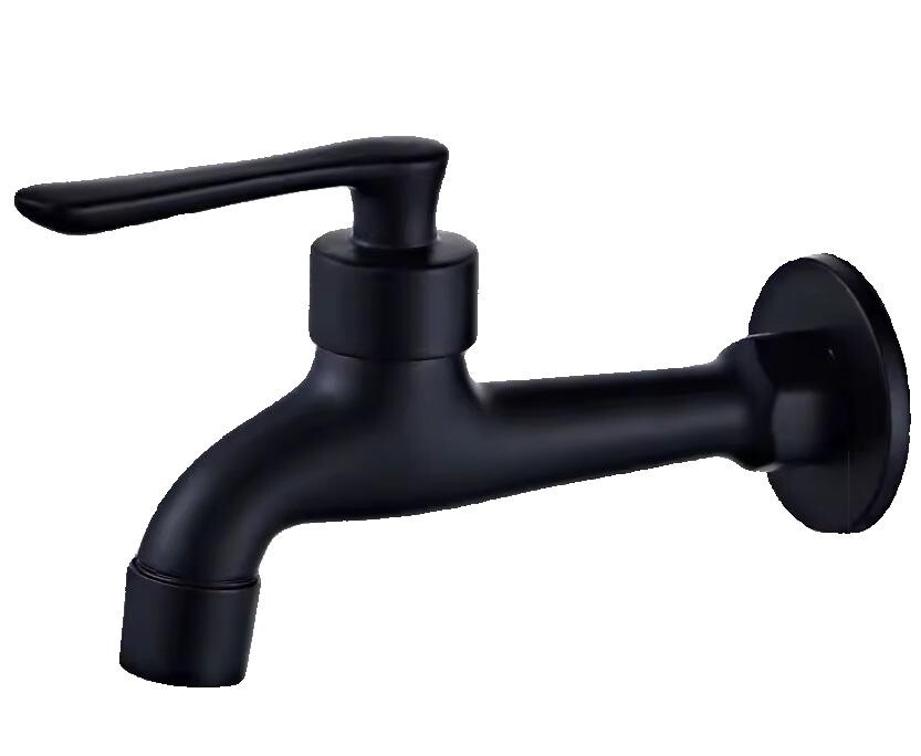 Eco produkty Černý nástěnný výtokový ventil 1/2