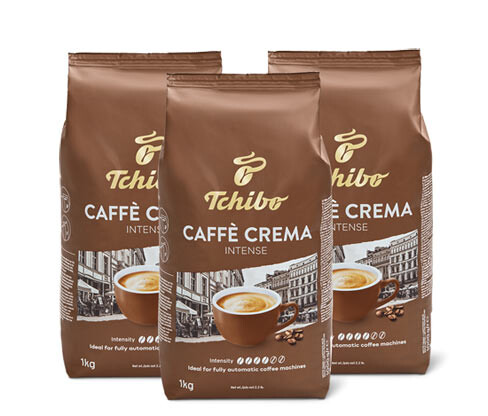 Tchibo - Caffè Crema Intense – 3 x 1 kg zrnkové kávy - Intenzita: 4/6
