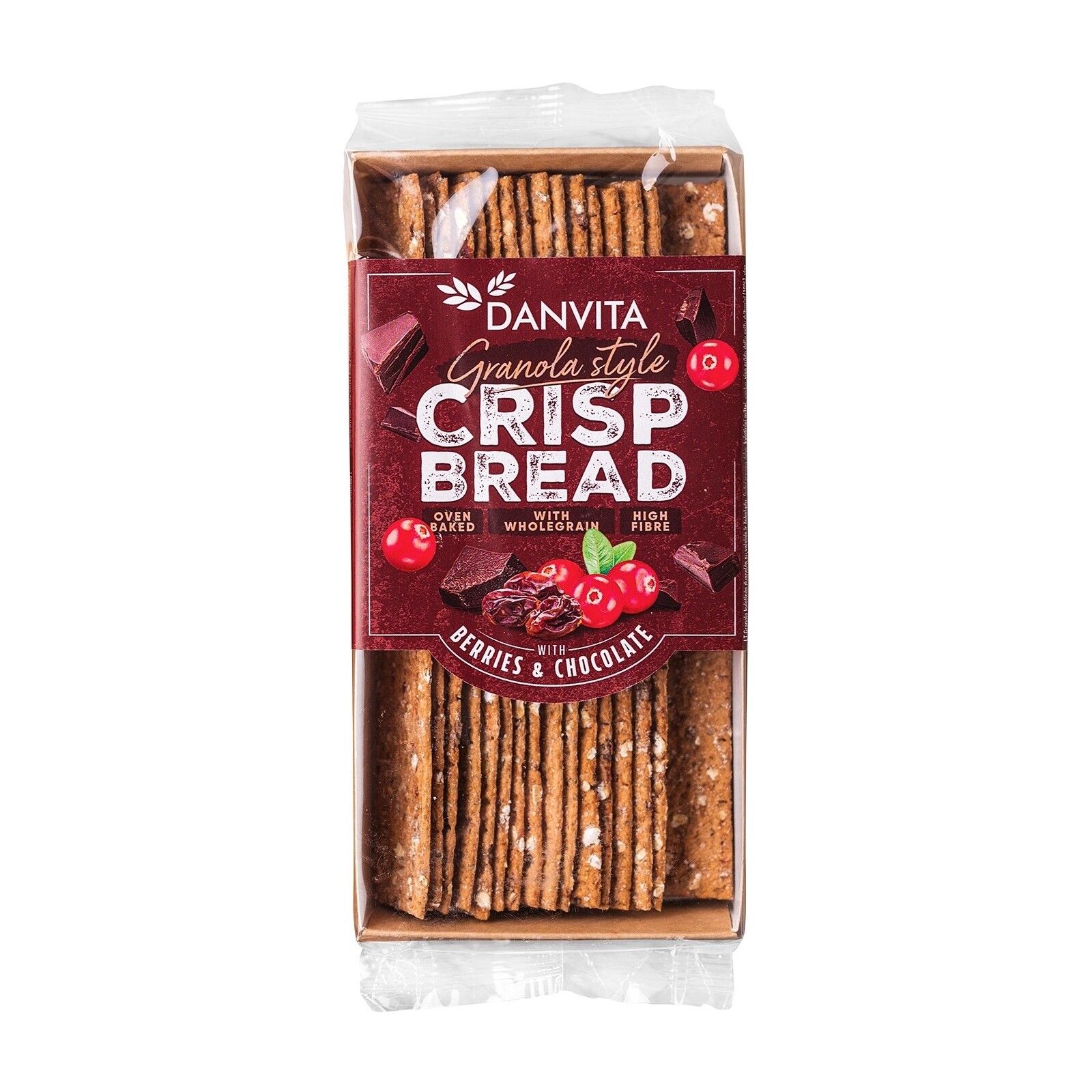 Danvita Křehké pšeničné granola plátky s ovocem a čokoládou 130 g