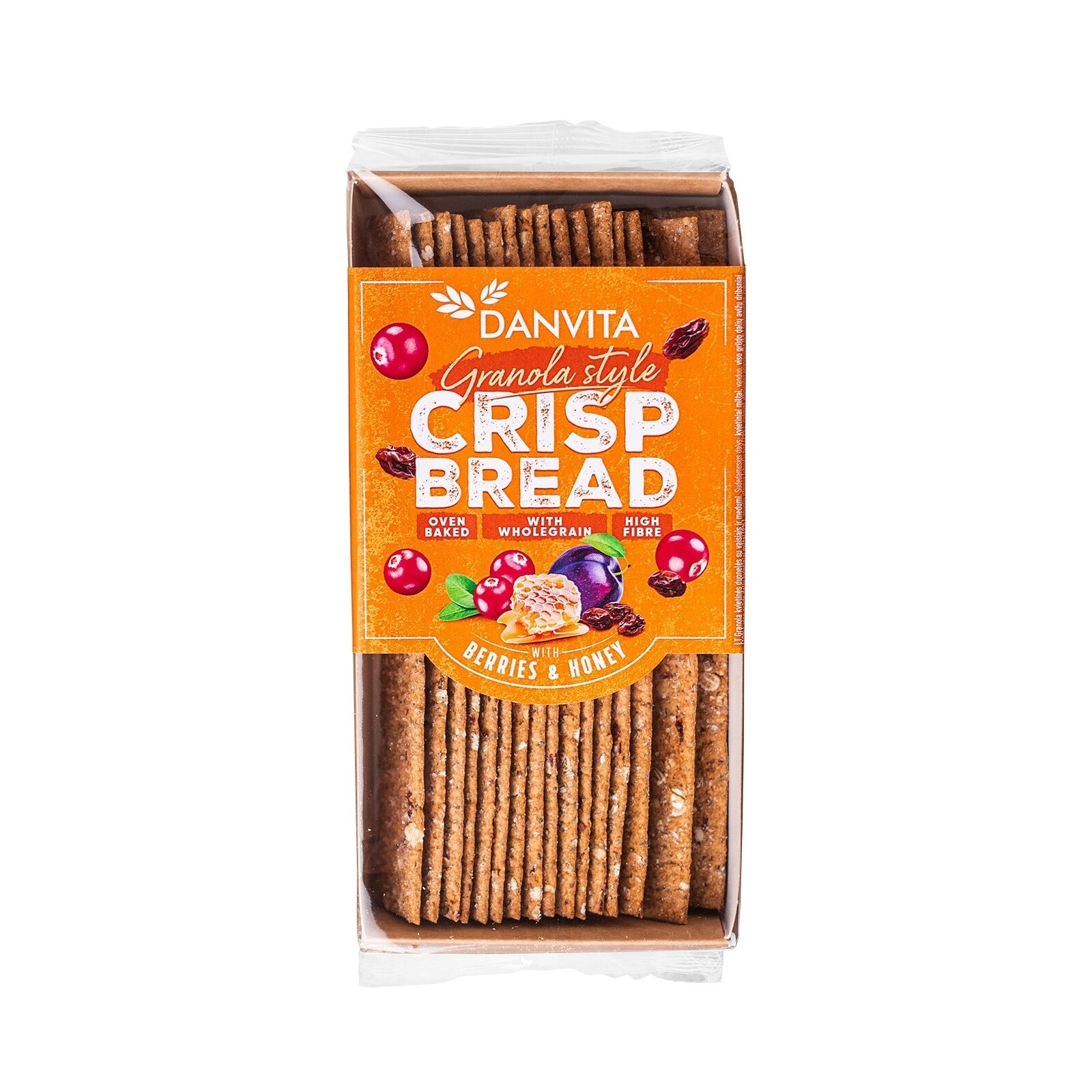 Danvita Křehké pšeničné granola plátky s ovocem a medem 130 g