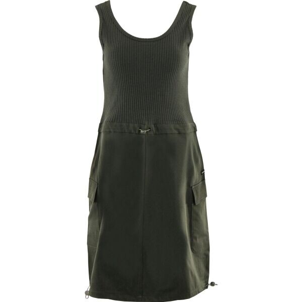 ALPINE PRO IJUHA Dámské šaty, khaki, velikost