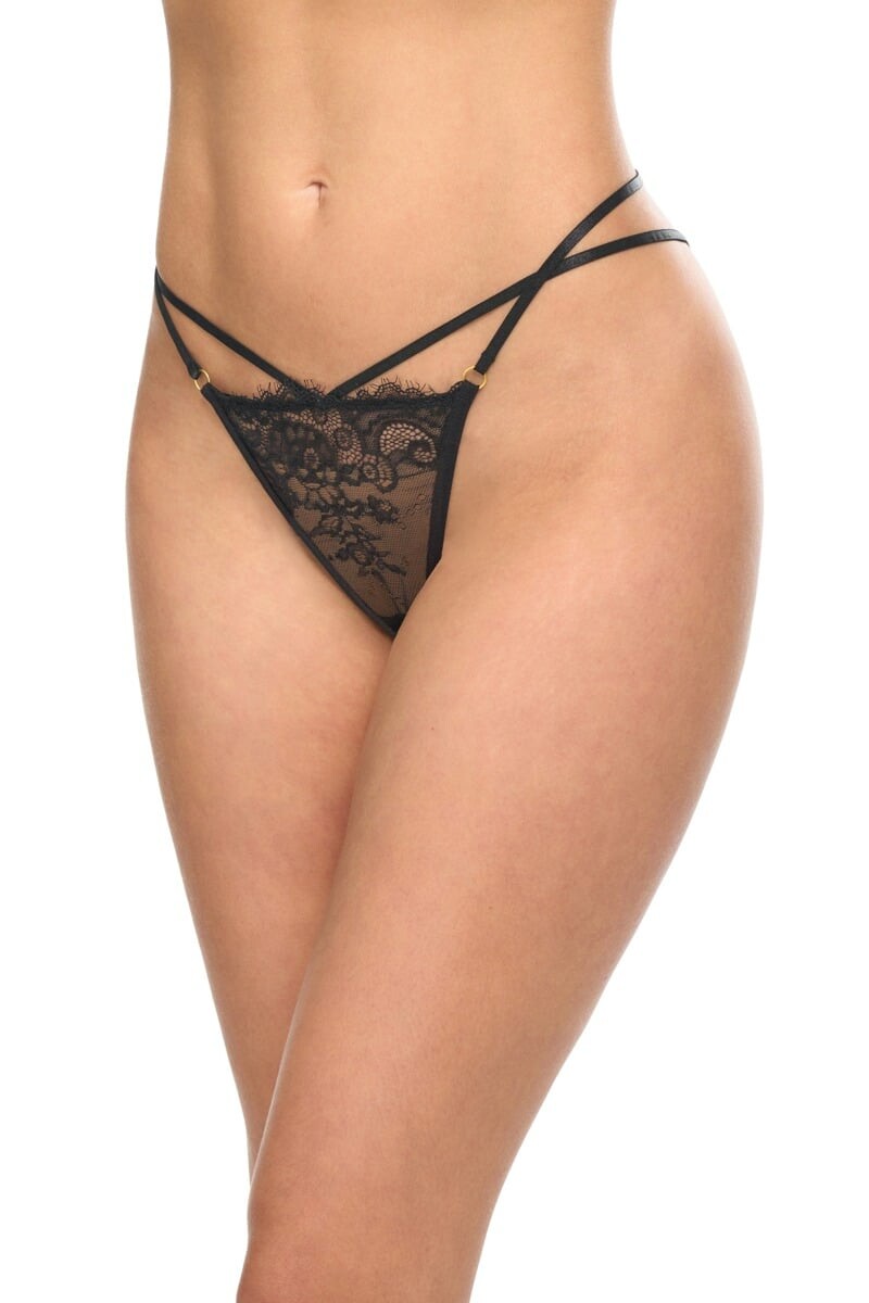 Černé krajkové kalhotky Indie