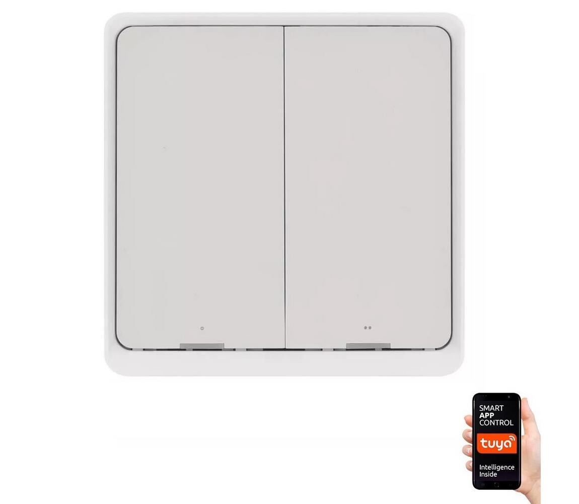 Vypínač 2-tlačítkový GoSmart Tuya bílá