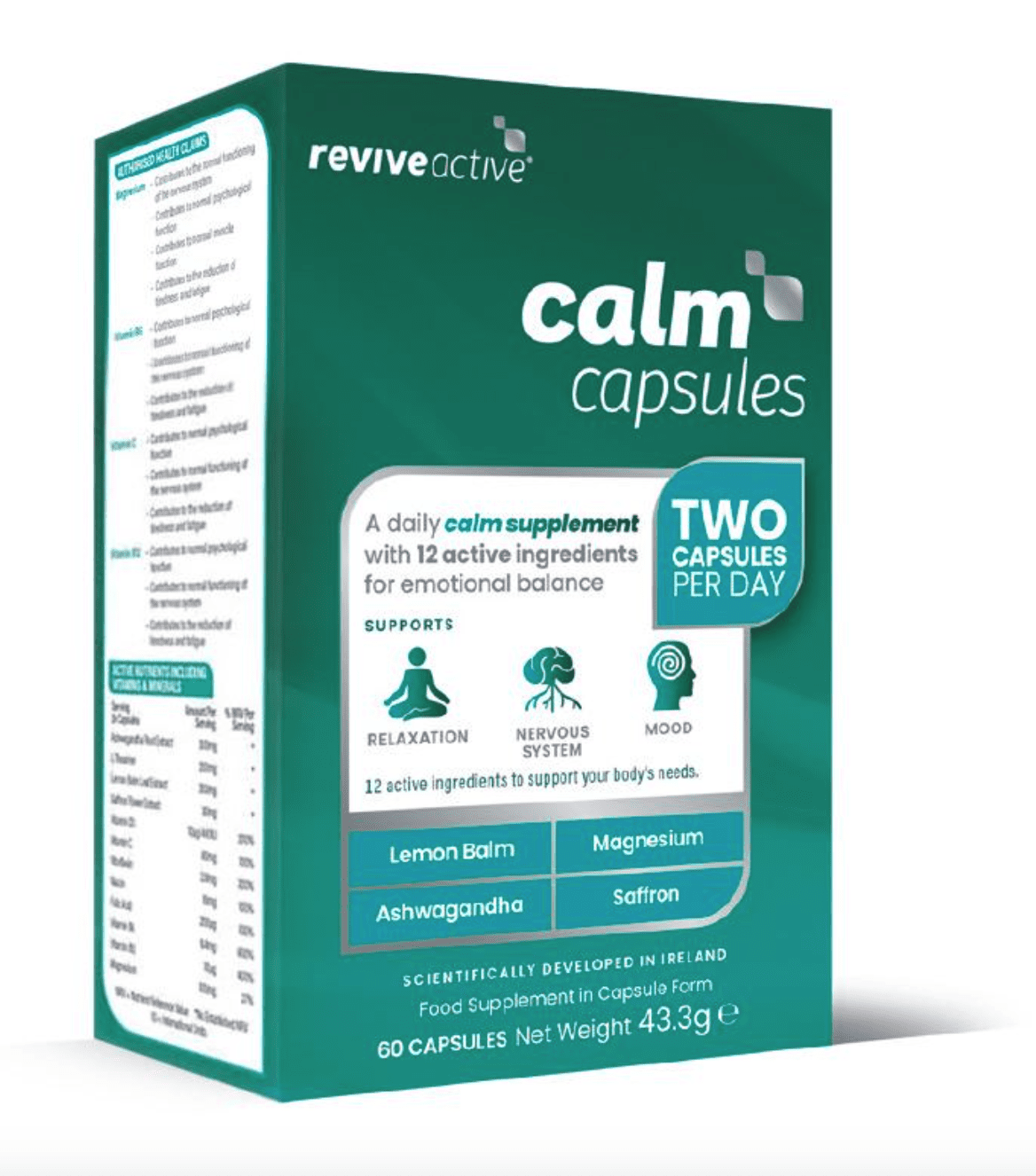 Revive Active Calm Capsules, podpora nálady, 60 kapslí