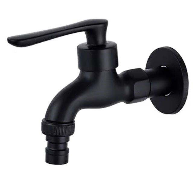 Eco produkty Černý nástěnný zahradní ventil 1/2