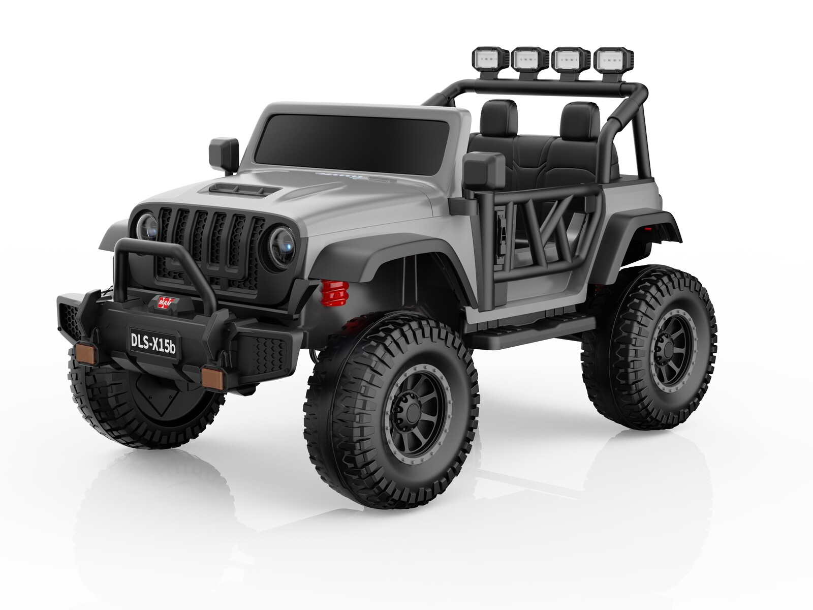 Mamido Mamido Elektrické autíčko Buggy BIG FOOT 4x4 šedé 24V | 800W | 60 kg | EVA | LED | 2,4Ghz | ECO kůže