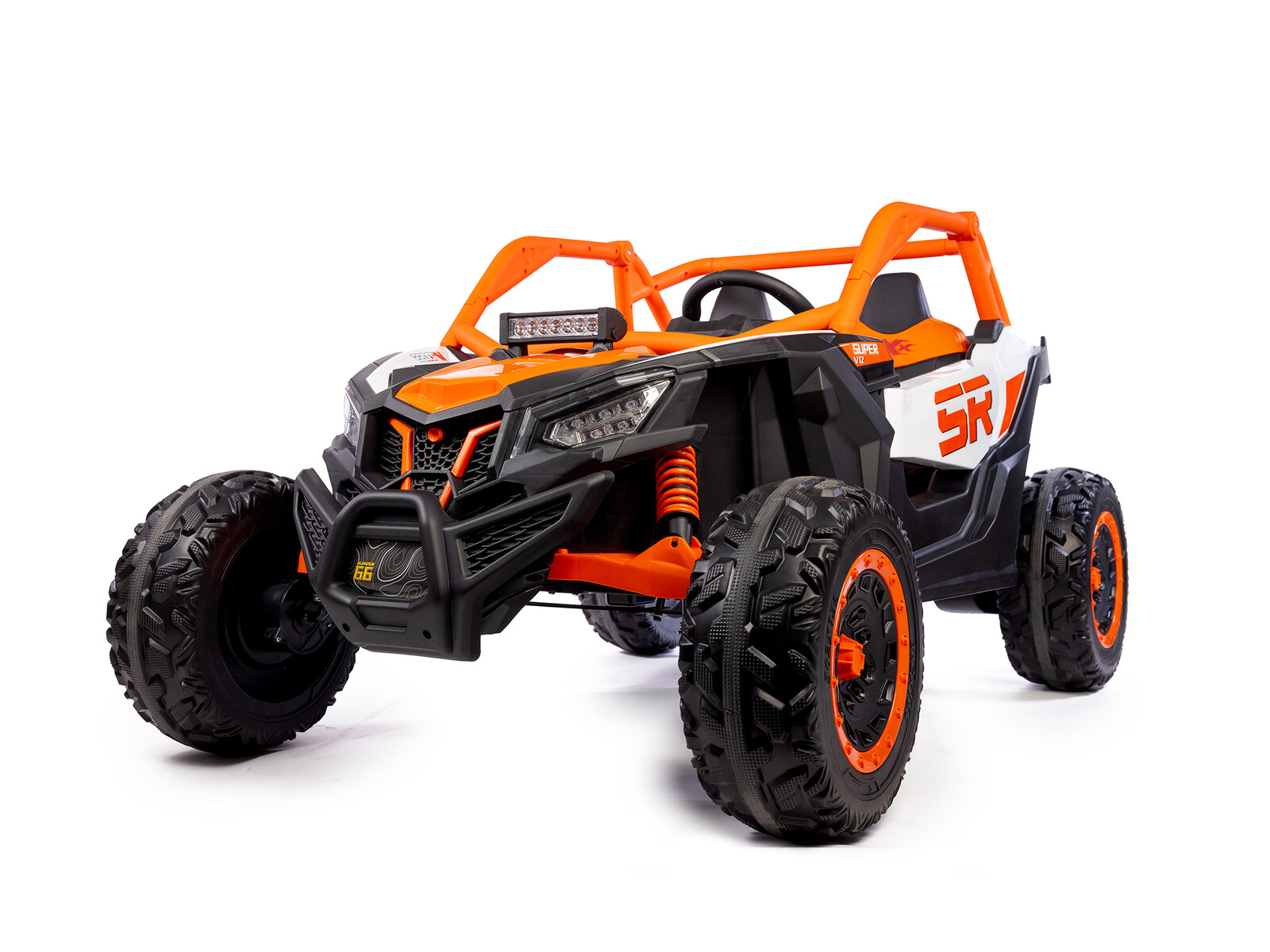 Mamido Mamido Elektrické autíčko Buggy Bumper 66 oranžové | 24V | 4x200W | EVA | LED | 2,4Ghz | ECO kůže