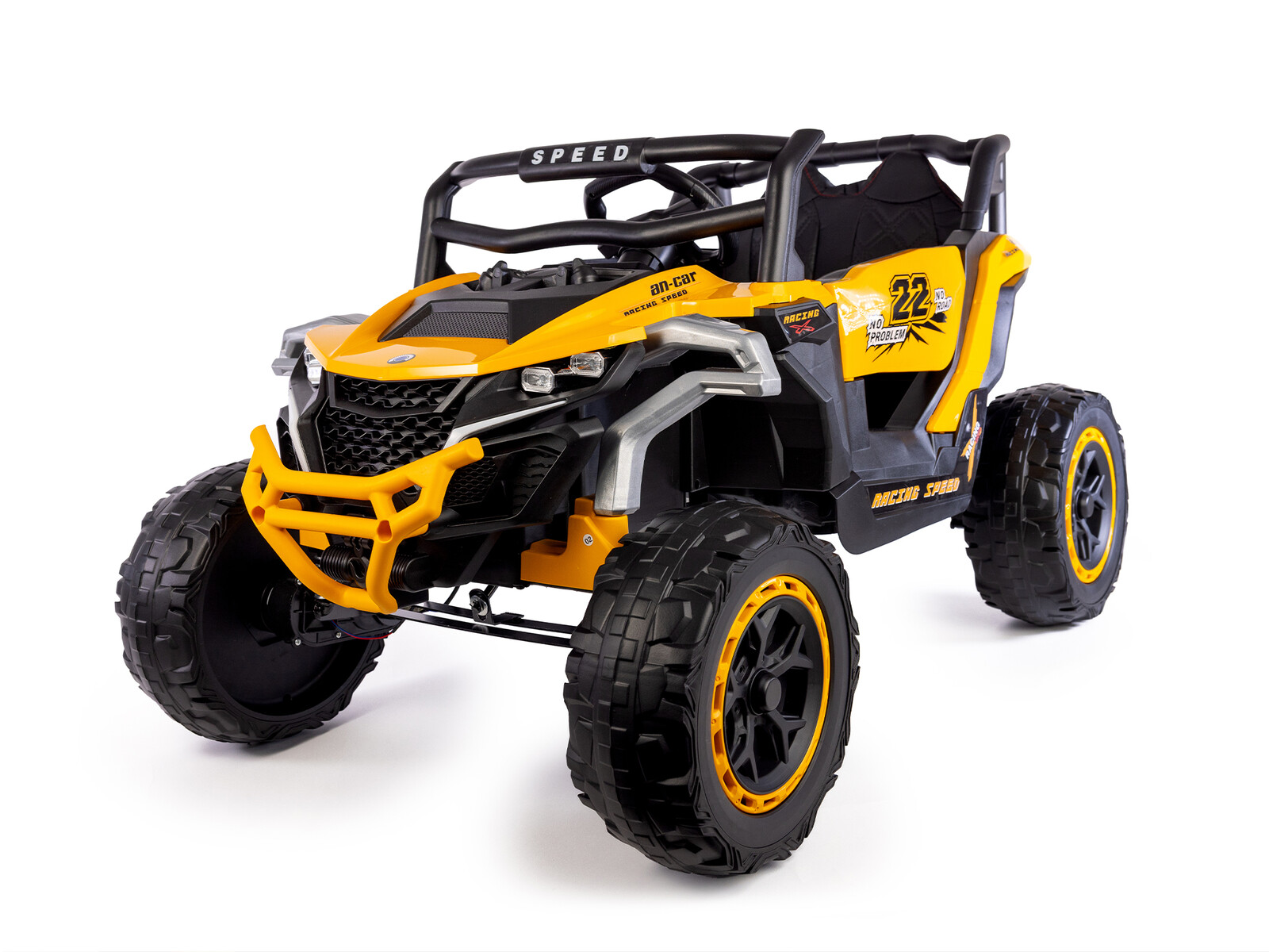 Mamido Mamido Elektrické autíčko Buggy Racing Speed 22 žluté | 4x4 | 12V10Ah | 180W | EVA | LED | 2,4Ghz | ECO kůže