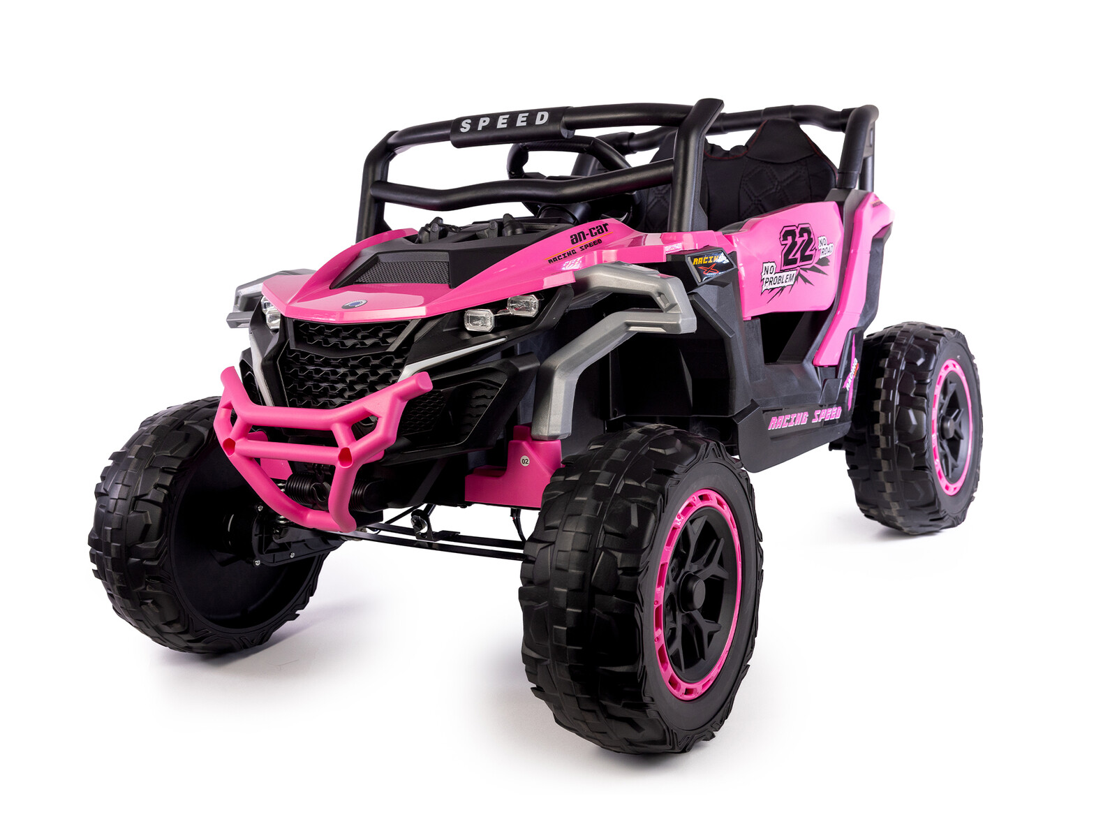 Mamido Mamido Elektrické autíčko Buggy Racing Speed 22 růžové  | 4x4 | 12V10Ah | 180W | EVA | LED | 2,4Ghz | ECO kůže