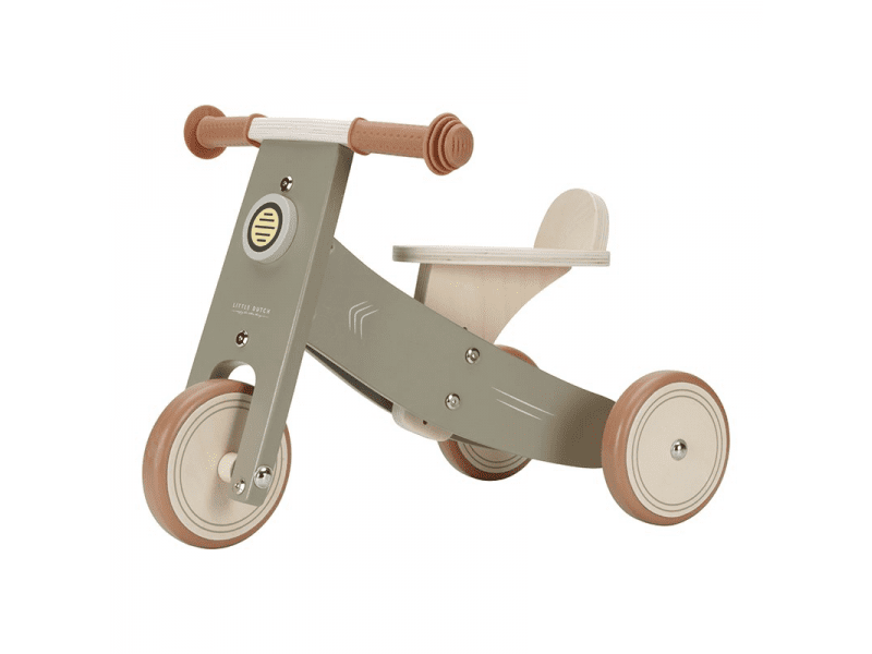 LITTLE DUTCH dřevěné odrážedlo tříkolka OLIVE