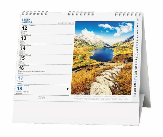 Tatry 2026 - stolní kalendář