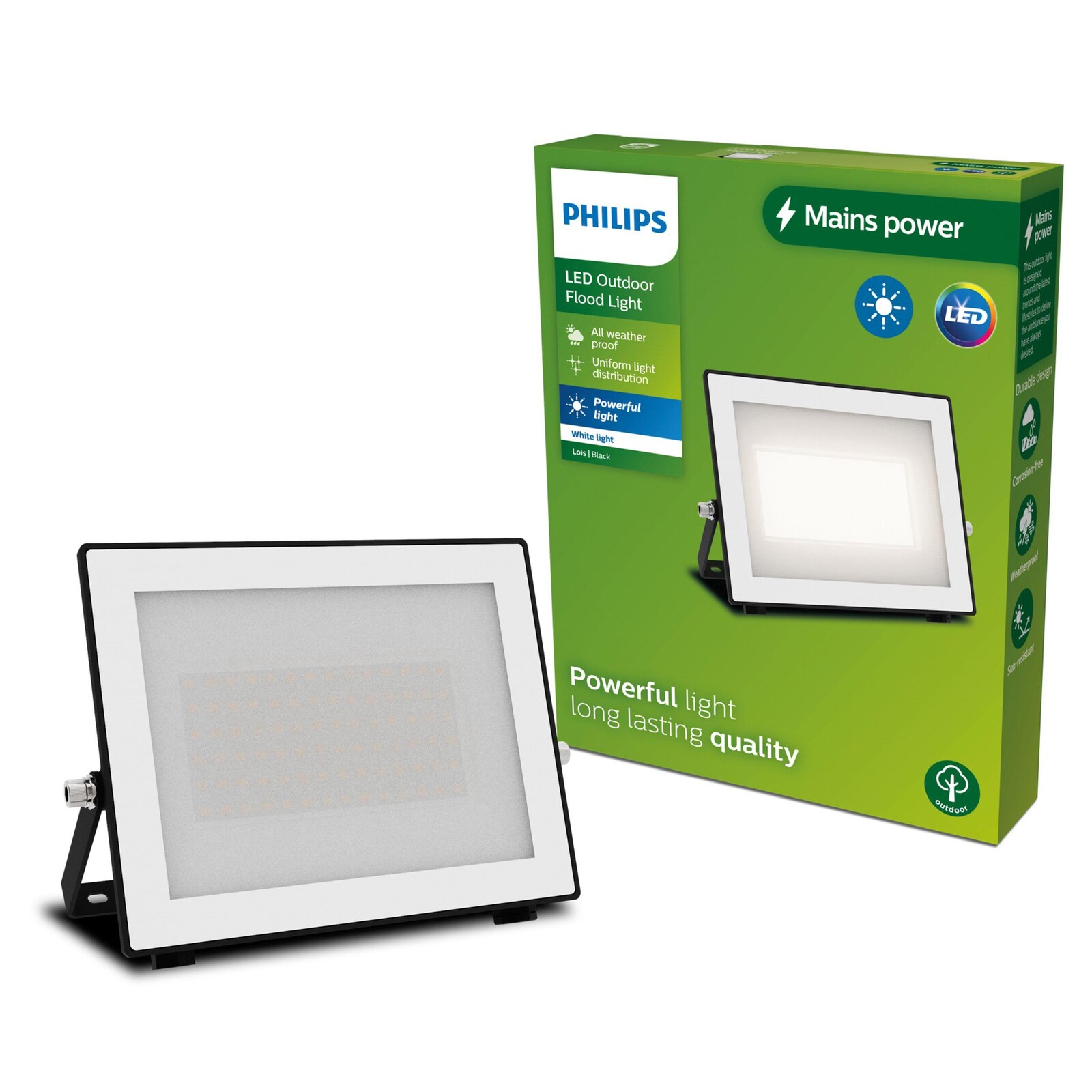 Reflektor LED Svítidlo Reflektor 50W 5400lm 3000K IP65 černá Lois Philips PHSNAS0235