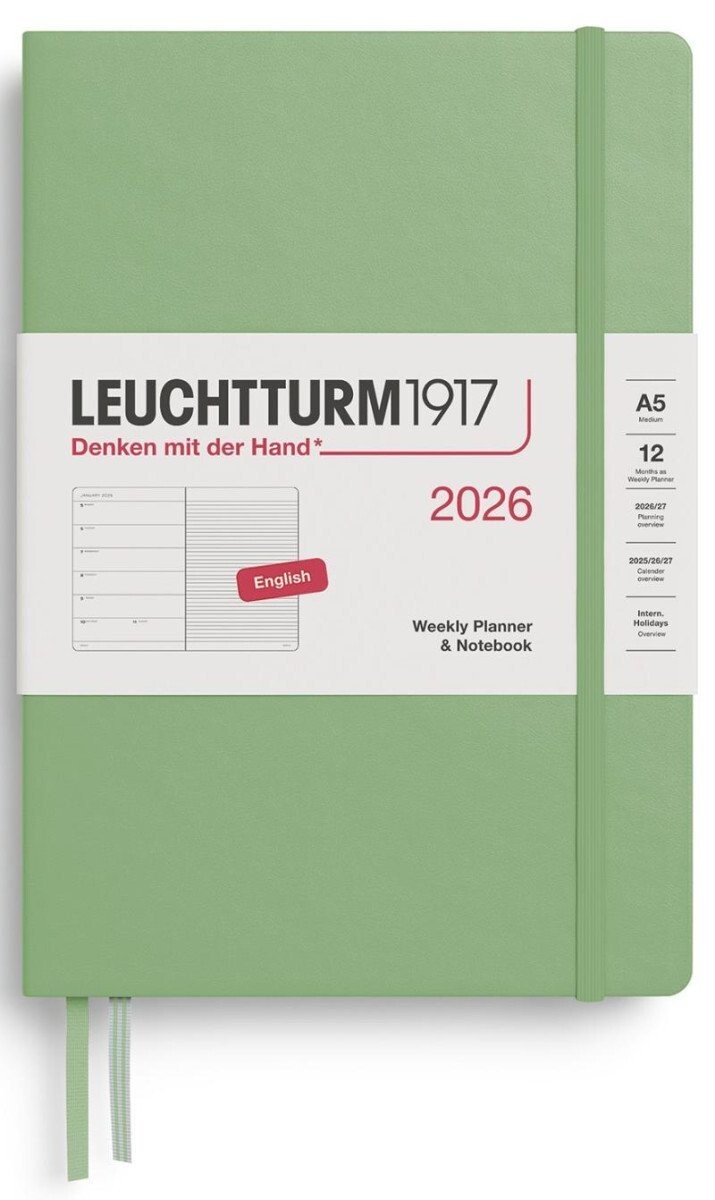 Weekly Planner & Notebook 2026 Medium (A5) Sage