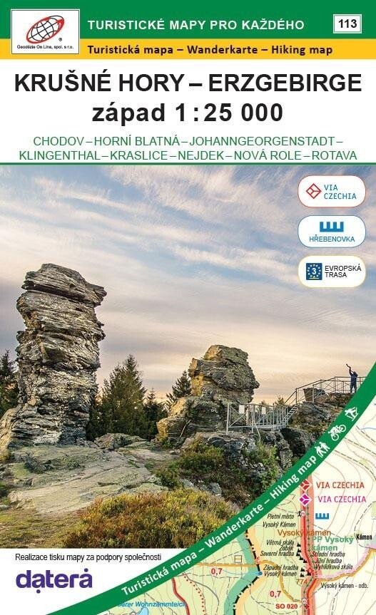 Krušné hory - Erzgebirge, západ 1 : 25 000 (Chodov, Horní Blatná, Johanngeorgenstat, Klingenthal, Kraslice, Luby, Nejdek, Nová Role, Rotava) / 113 Turistické mapy pro každého