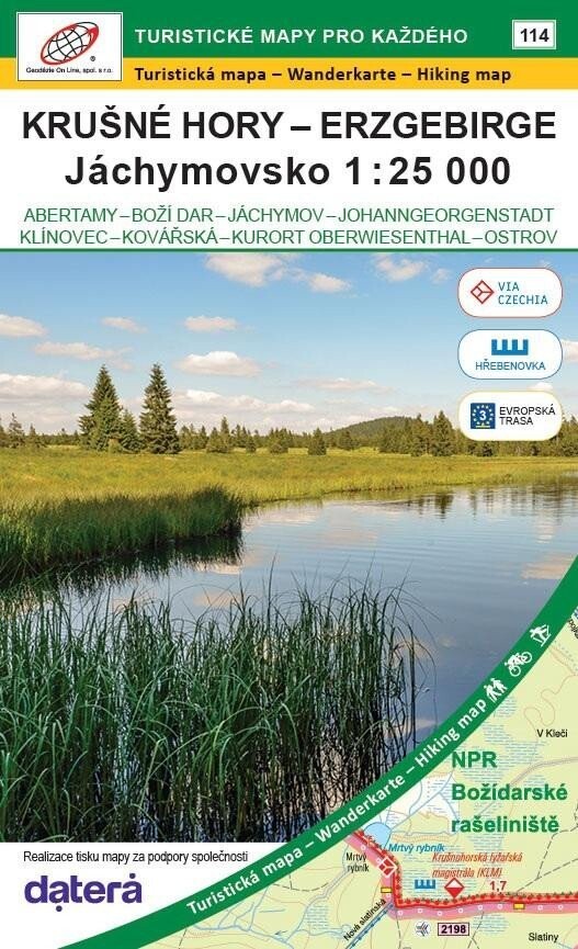 Krušné hory - Erzgebirge, Jáchymovsko 1:25 000 (Abertamy, Boží Dar, Jáchymov, Johanngeorgenstat, Klínovec, Kovářská, Kurort Oberwiesenthal, Ostrov) / 114 Turistické mapy pro každého