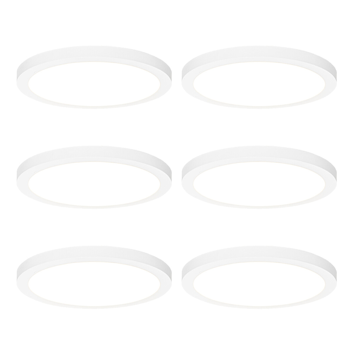 Sada 6 zapuštěných nebo povrchových bodových světel bílá 30 cm vč. LED 3-krokové stmívání do teplé - Trans