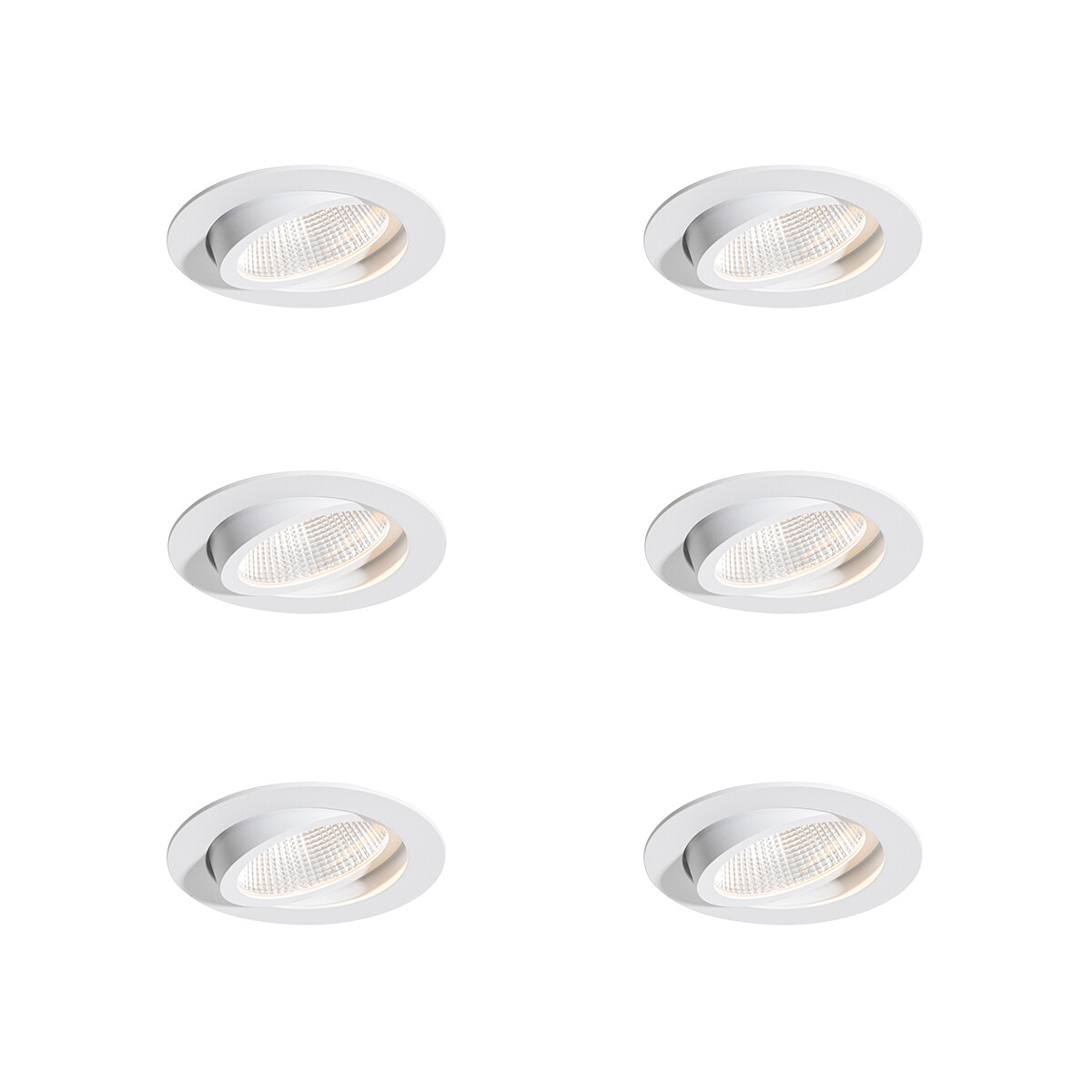 Set van 6 inbouwspots wit 9,5cm incl. LED 1300 lm dimbaar IP23 - Gaius