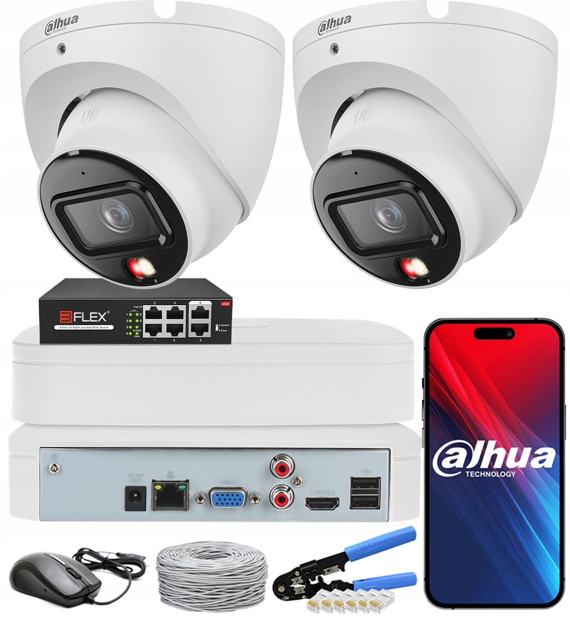 Monitorovací sada Dahua 2 kamery 8Mpx 4K IPC-HDW1839T-A-IL Poe Smart Dual