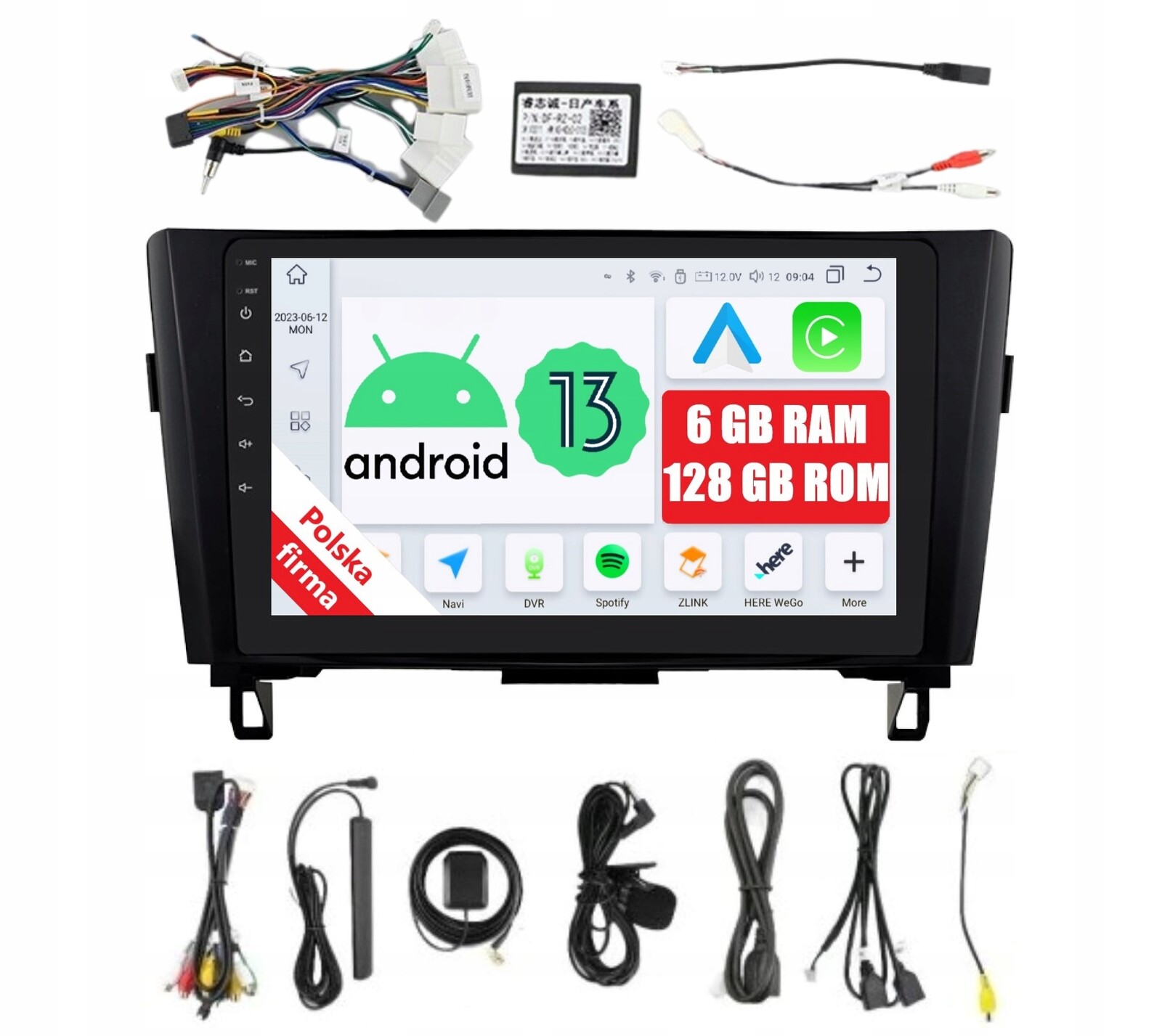 Rádio 2DIN Navigace Android Nissan X-trail 3 III 6/128 Gb Dsp Carplay Lte