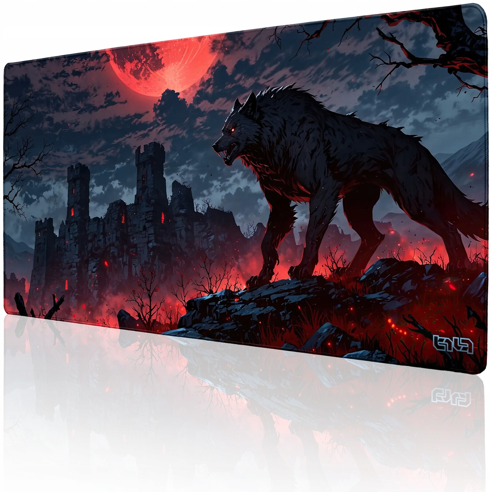 Podložka Pod Myš Myšku Red Wolf 100x50 Tilt Na stůl Odolná