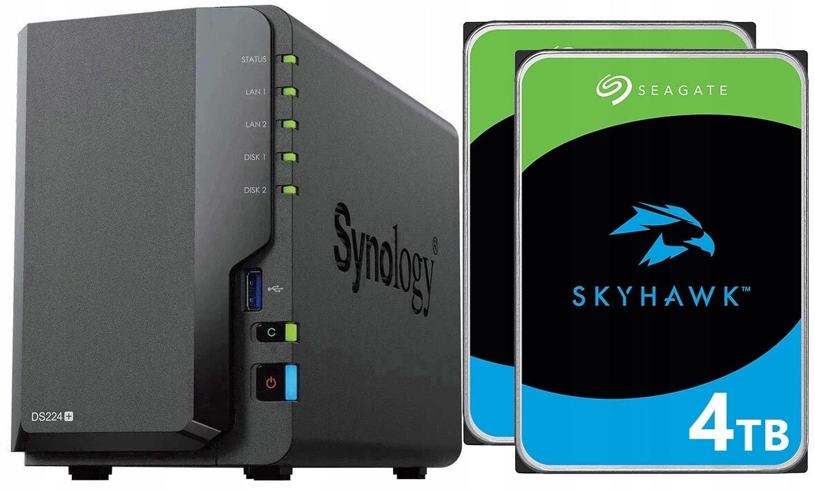 Nas server Synology DiskStation DS224+ 8TB (2x4TB) Seagate SkyHawk
