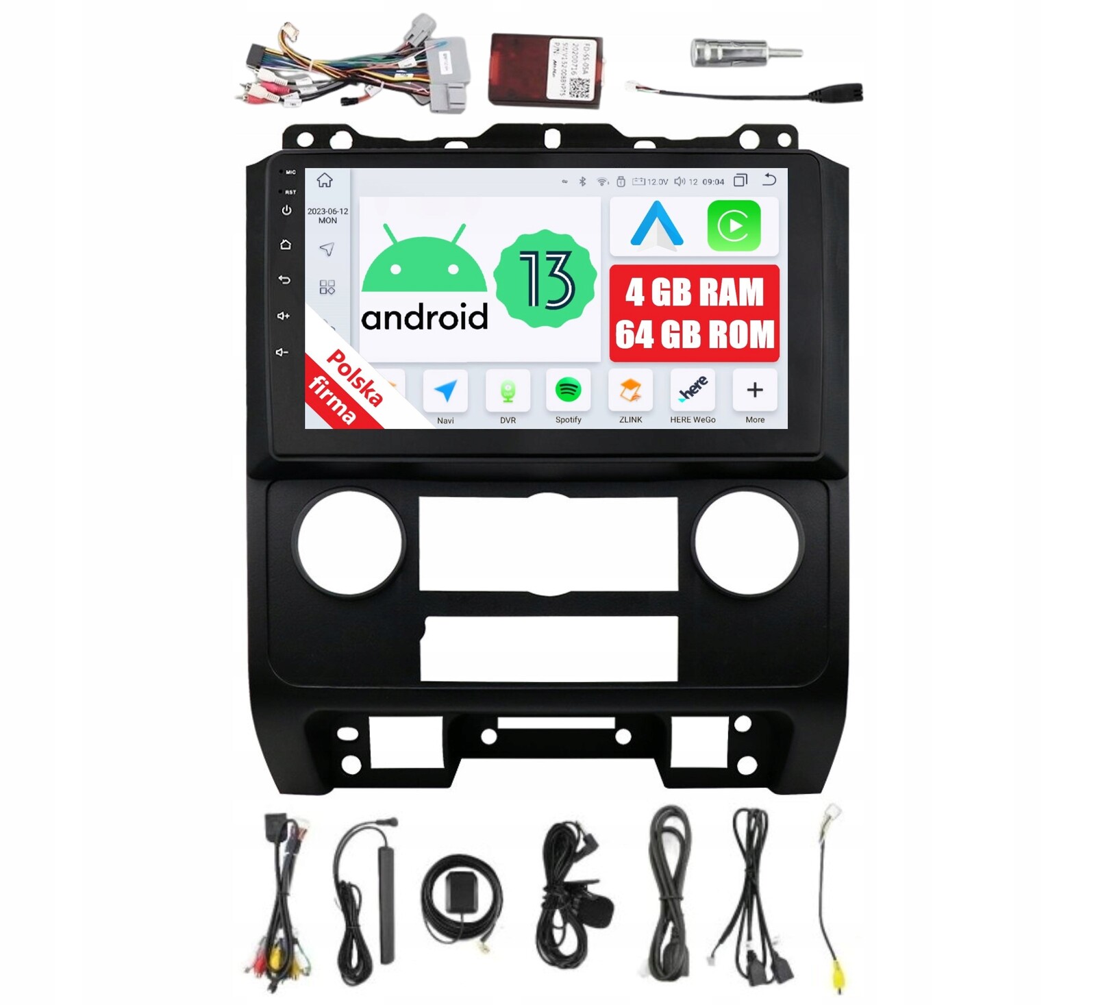 Rádio 2DIN Navigace Android Ford Escape 2 II 4/64 Gb Dsp Carplay Lte