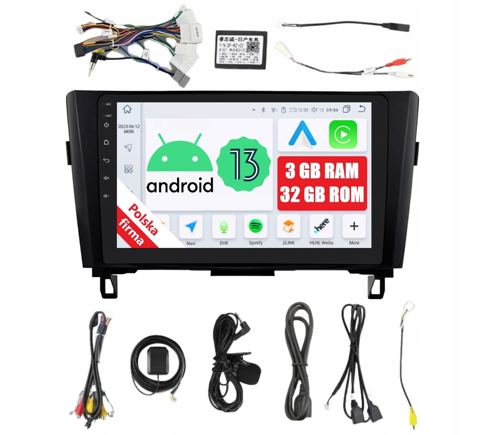 Rádio 2DIN Navigace Android Nissan X-trail 3 III 3/32 Gb Dsp Carplay